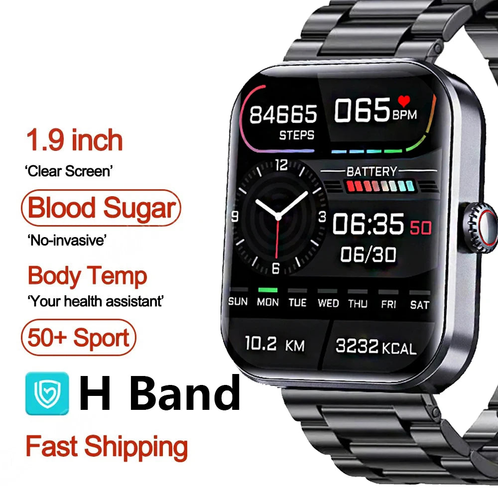 2024 New Blood Glucose Sugar Smart Watch - 24 Hour Heart Rate Fitness