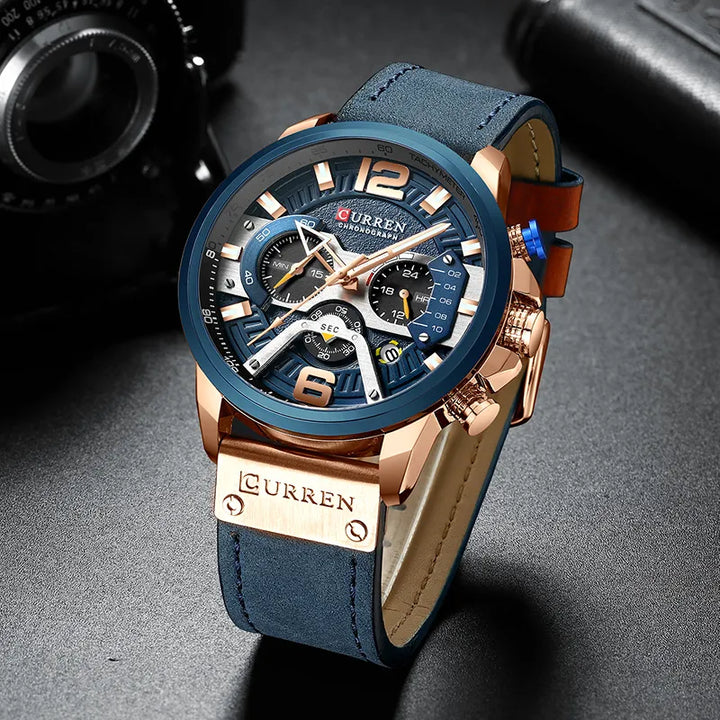 CURREN Luxury Brand Men Analog Leather Sports Watches