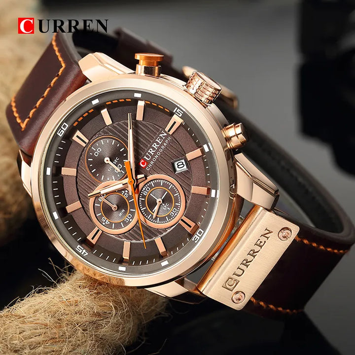 CURREN Brand Watch Men Leather Sports Watches Men's Army Military