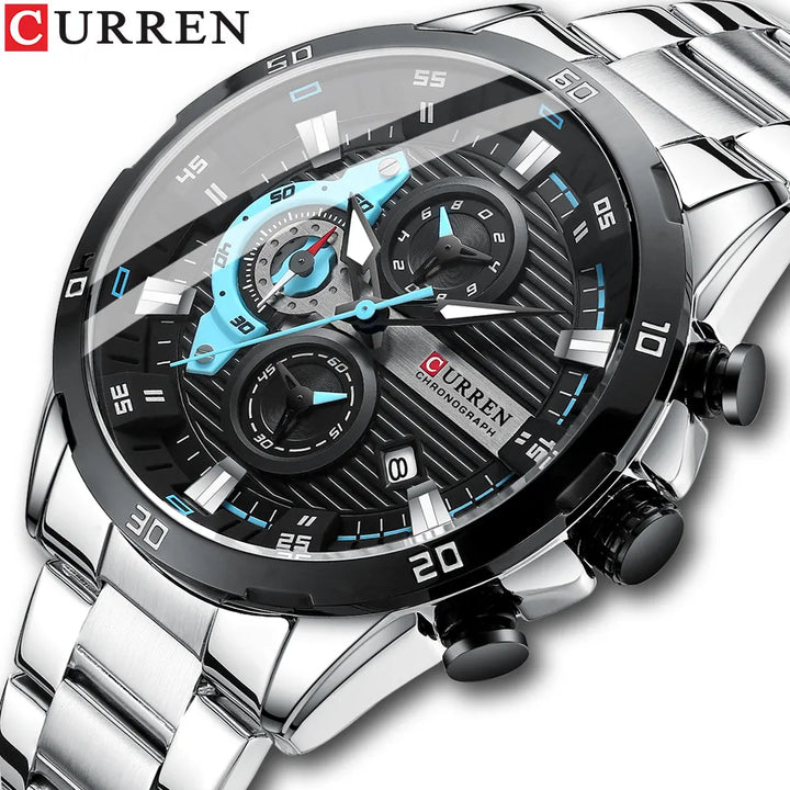 CURREN Stainless Steel Watches for Mens Creative Fashion