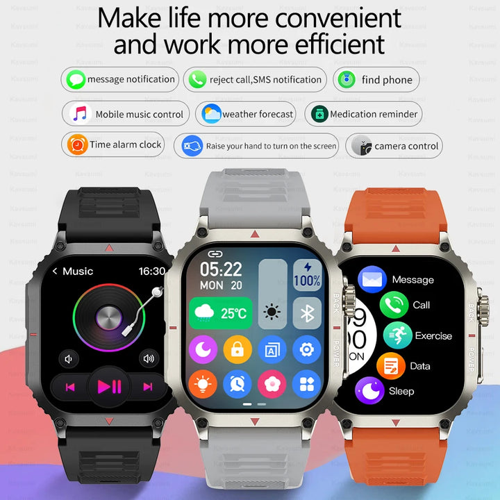 Blood Glucose Smart Watch - Health & GPS Tracker NFC SmartWatch For Iphone Android