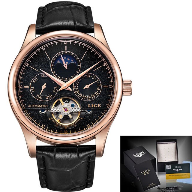Automatic Mechanical Watch Tourbillon Clock  Lige 6828