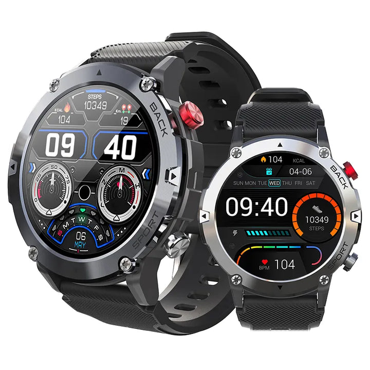 Military C21 Smart Watch Bluetooth Call Fitness Tracker 5ATM Waterproof- for iPhone Android Phone 2023