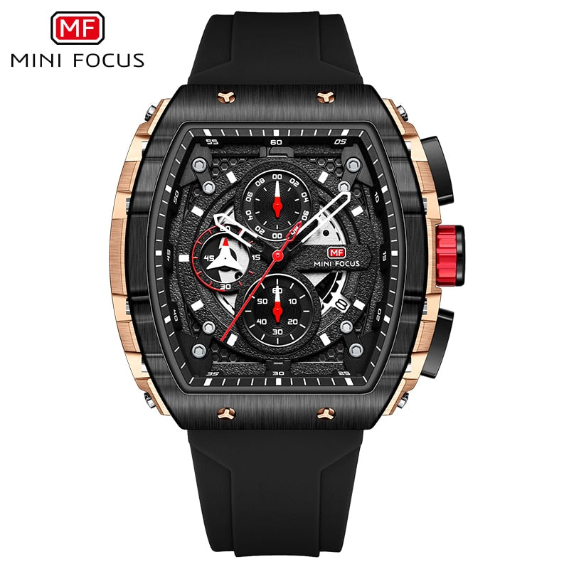 Men's Watches Fashion Sport Quartz Watch For Men Luxury Top Brand Waterproof Wristwatches Black Silicone Strap Relogio Masculino