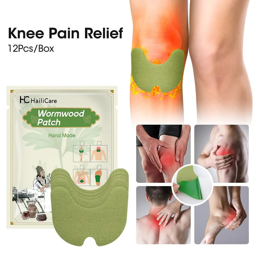 Knee Pain Relief Patches Wormwood Sticker Neck Waist Joint Ache Pads Wormwood Knee Patches for Back Neck Relief Muscle Soreness