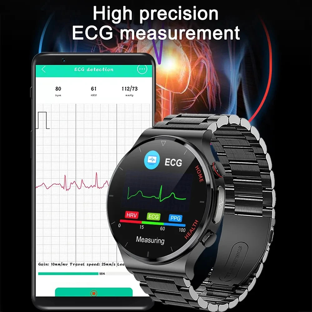 Best 2024 Laser TreatmentSmart Watch - ECG PPG Heart Rate Blood Sugar Health Tracker