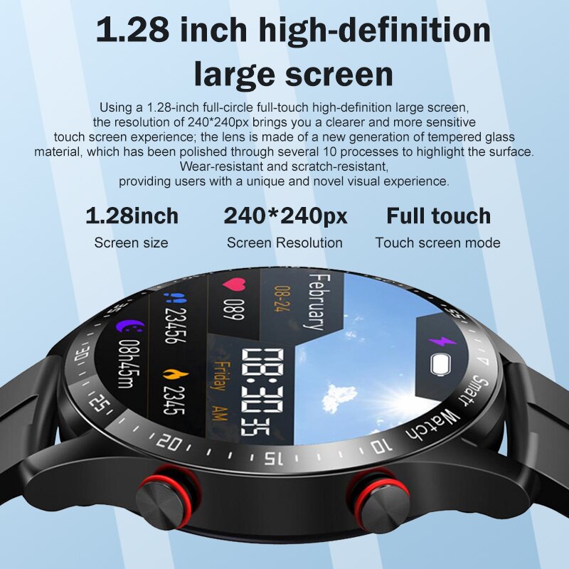 Smart Watch Bluetooth Call Ecg Ppg Full Touch Screen