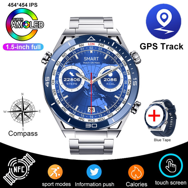 Rastreador GPS de Smartwatch da chamada Bluetooth de NFC ECG+PPG