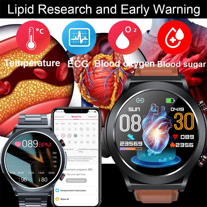 BioLaser® - 2024 Laser TreatmentSmart Watch -  Blood Lipid and Uric Acid Medical Grade ECG+PPG Health Monitoring