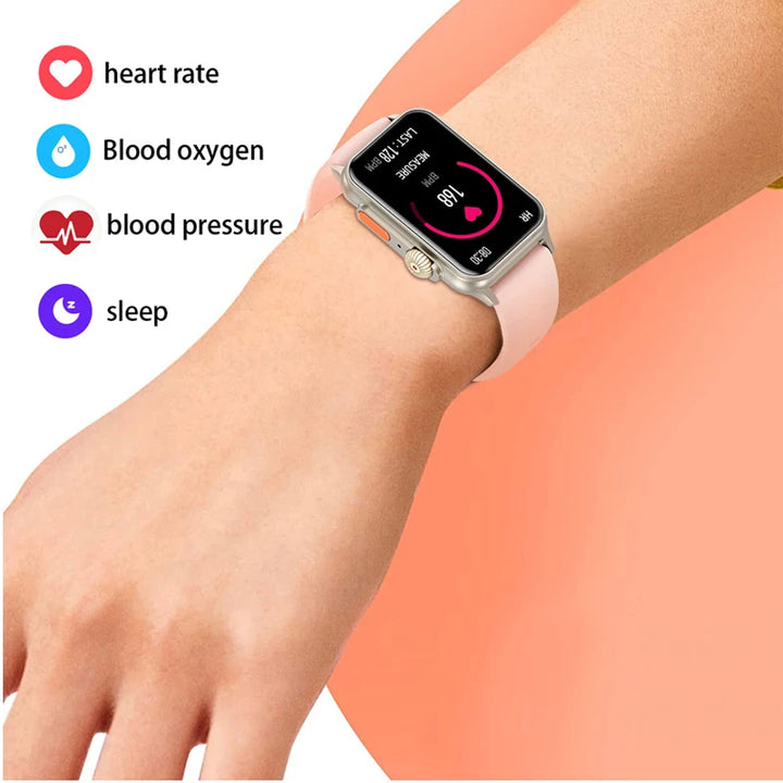 2024 New Fashion Women Smart Watch 1.57 inch 100+ Sports Heart Rate Voice Calling Clock Waterproof SmartWatch For Huawei Xiaomi