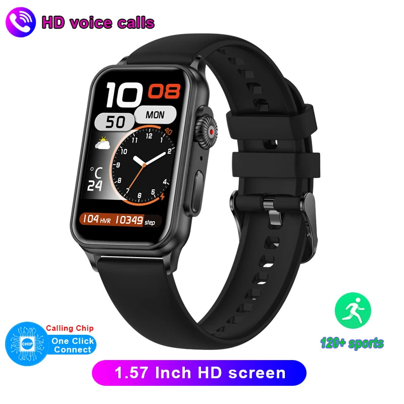 2024 New Fashion Women Smart Watch 1.57 inch 100+ Sports Heart Rate Voice Calling Clock Waterproof SmartWatch For Huawei Xiaomi