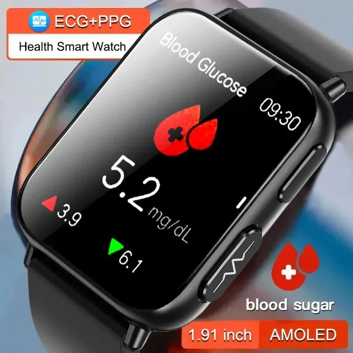 GlucoGuard ® - Accurate Measure Blood Glucose Smart Watch - ECG+PPG Heart Rate Blood Oxygen For IOS&Android