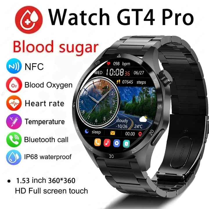 2024 New GT4 Pro Blood Sugar Monitoring Smartwatch - GPS tracker