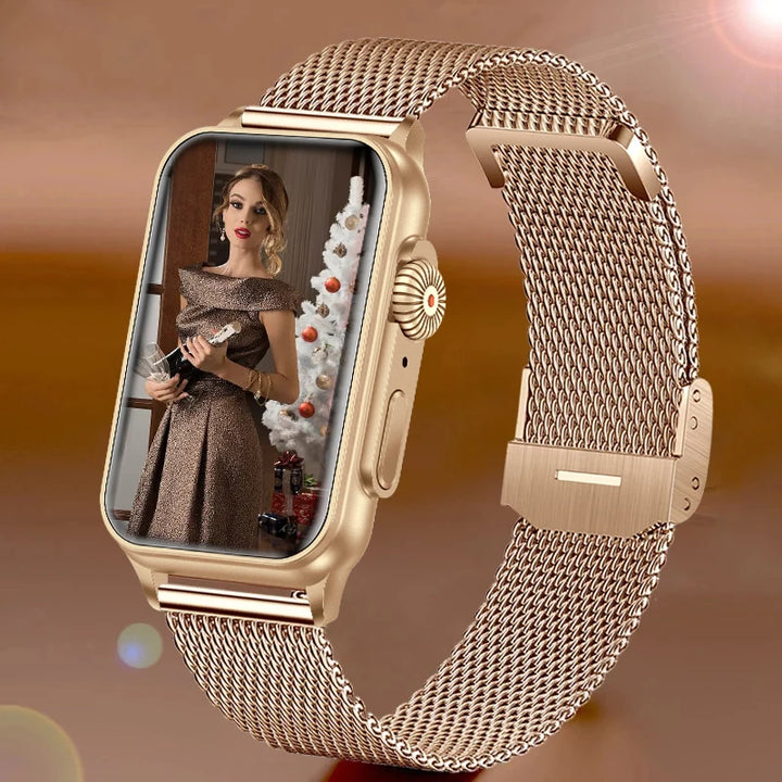 2024 New Fashion Women Smart Watch 1.57 inch 100+ Sports Heart Rate Voice Calling Clock Waterproof SmartWatch For Huawei Xiaomi