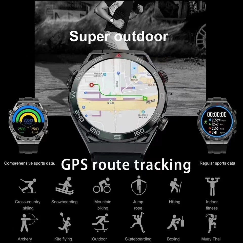 2023 New NFC ECG+PPG Bluetooth Call Smartwatch GPS Tracker