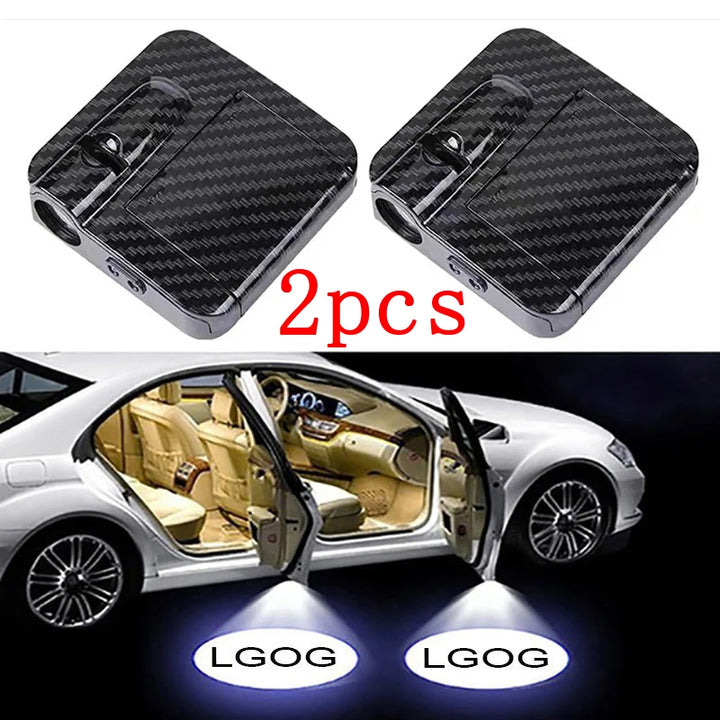 2 pçs porta do carro led sem fio sombra projetor bem vindo luz da noite laser emblema lâmpada para bmw toyota mercedes volkswagen audi