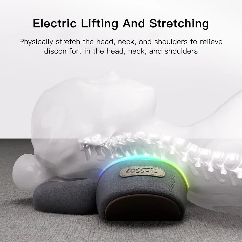 Electric Neck Massage Pillow Heating Vibration Neck Massager Back Cervical Traction Relax Sleeping Memory Foam Spine Support