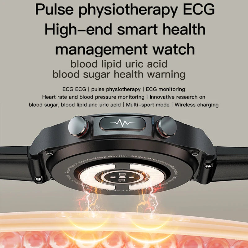 BioLaser® - 2024 SmartWatch para tratamento a laser - ECG PPG Rastreador de saúde de açúcar no sangue e frequência cardíaca