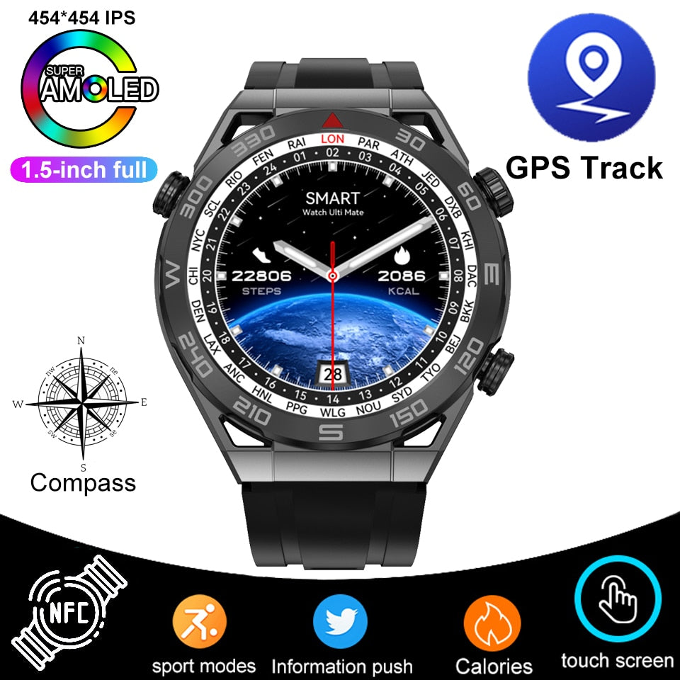 NFC ECG+PPG Bluetooth Call Smartwatch GPS Tracker