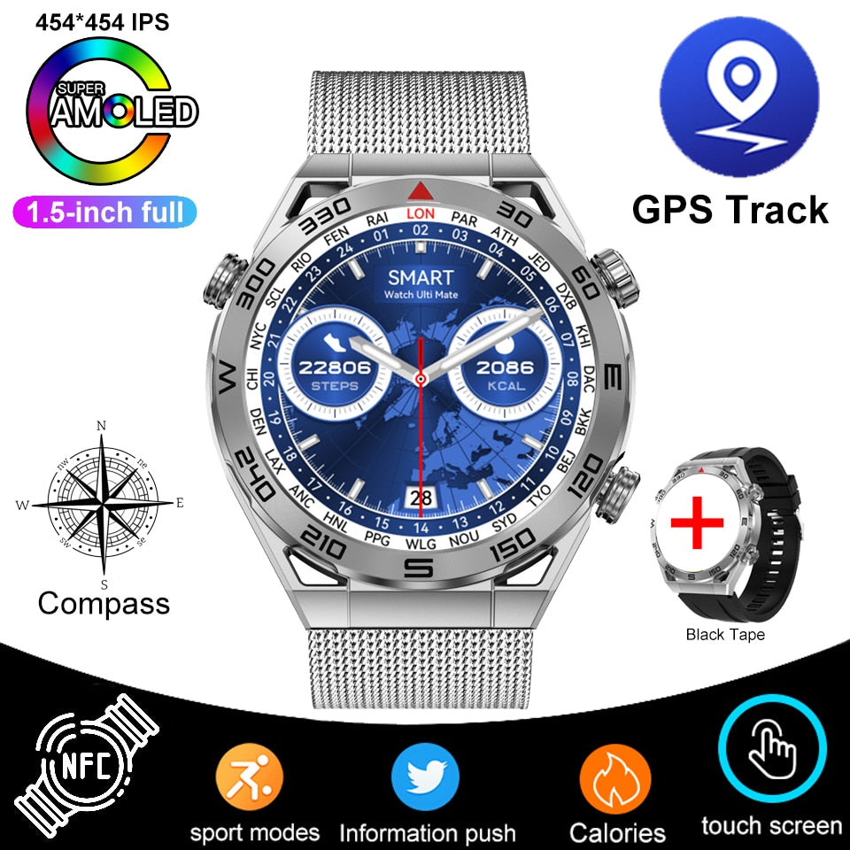 Rastreador GPS de Smartwatch da chamada Bluetooth de NFC ECG+PPG