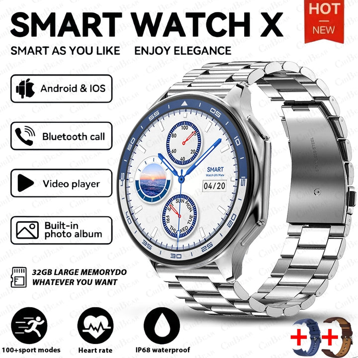 2024 New For HUAWEI IOS Watch X High-End Business Watch 32G Large Memory Album Smartwatch Men Sports Fitness Waterproof Bracelet