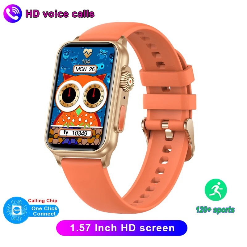 2024 New Fashion Women Smart Watch 1.57 inch 100+ Sports Heart Rate Voice Calling Clock Waterproof SmartWatch For Huawei Xiaomi