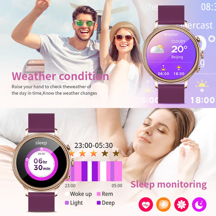 LIGE Relógios Inteligentes de Luxo para Mulheres - Monitor de Saúde Esportes Smartwatch 2023 Presente Feminino