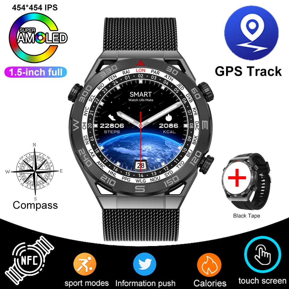 NFC ECG+PPG Bluetooth Call Smartwatch GPS Tracker