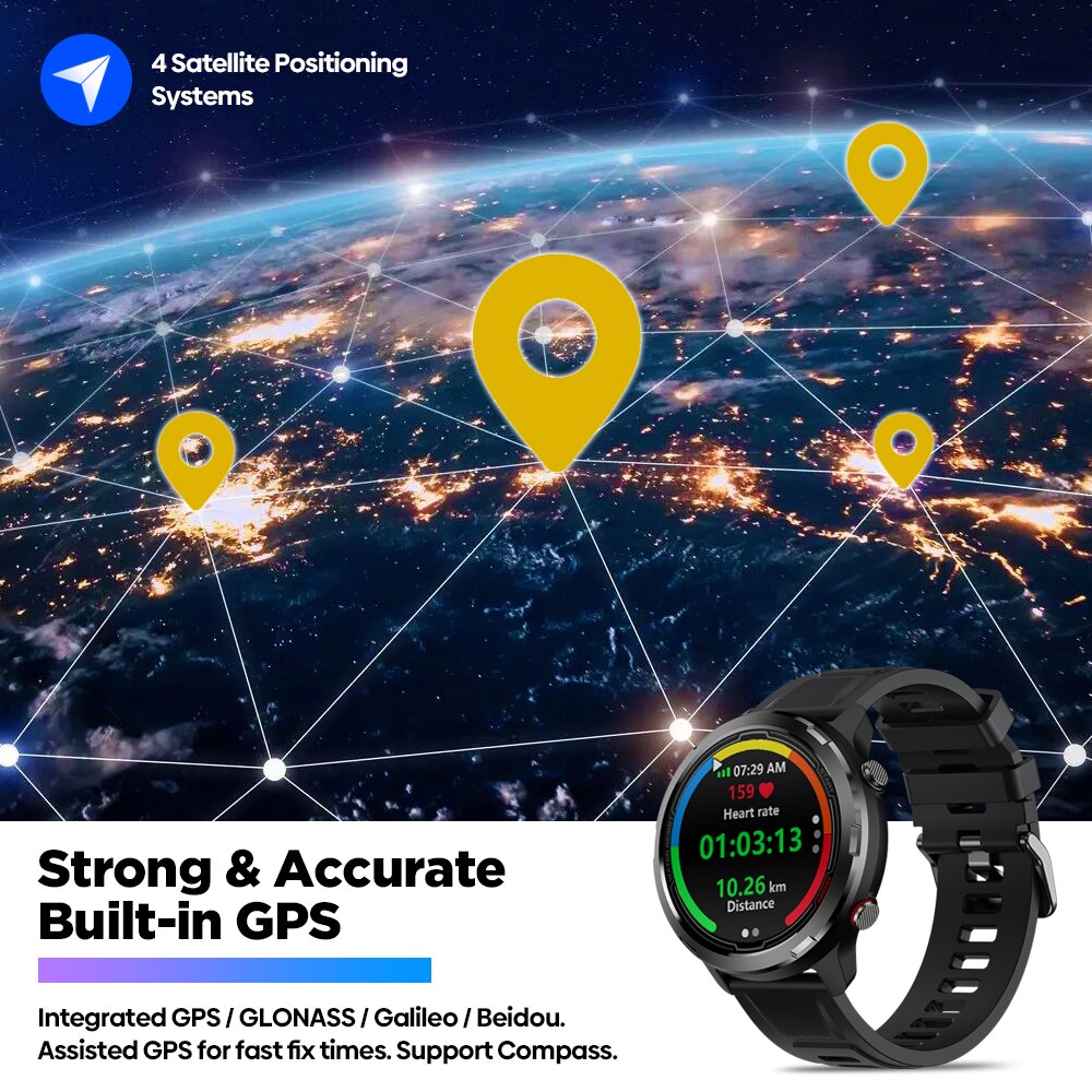 Relógio inteligente Zeblaze Stratos 2 Lite com GPS