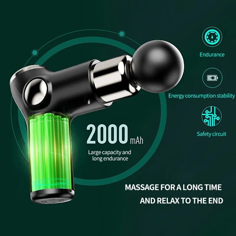 Mini arma de carregamento fáscia vibração massagem arma relaxamento muscular massageador portátil dispositivo fitness mini fáscia arma