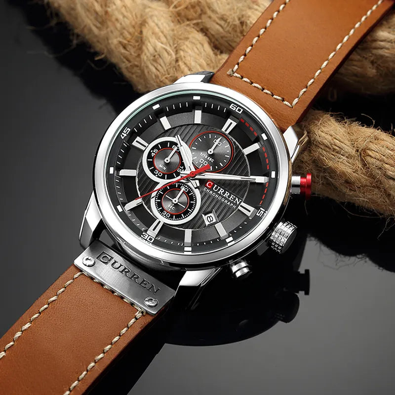 CURREN Brand Watch Men Leather Sports Watches Men's Army Military