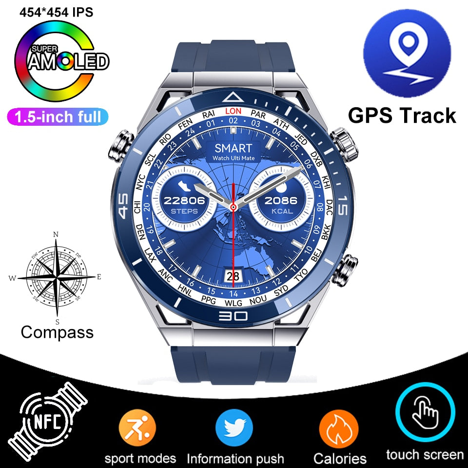 NFC ECG+PPG Bluetooth Call Smartwatch GPS Tracker