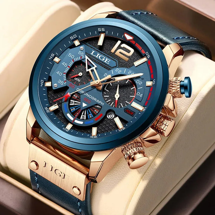 LIGE Fashion Watch - Luxury Chronograph Sport Mens Watches