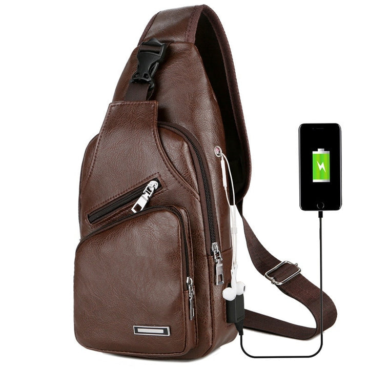 USB Charging Chest Bag With Headset Hole