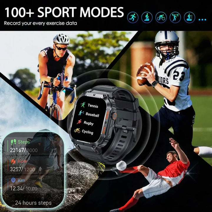 Esporte ao ar livre relógio inteligente masculino para android xiaomi ios ip68 à prova dip68 água relógios de fitness freqüência cardíaca 1.96 smartwatch smartwatch 2023 original