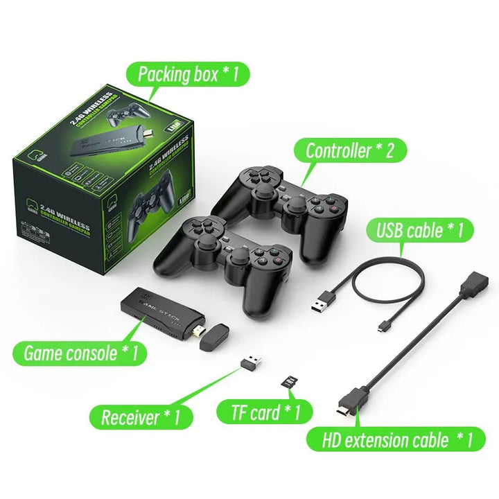 For TV 2.4G Wireless Console Game Stick 4k 10000 Games Portable