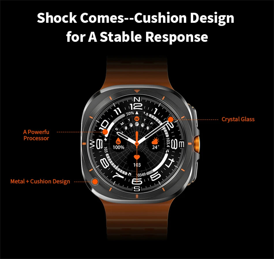 2025 New For Samsun Galaxy 7 Ultra AMOLED Smart Watch Men Blood Glucose Heart Rate Bluetooth Call NFC GPS Tracker Men Smart Watch