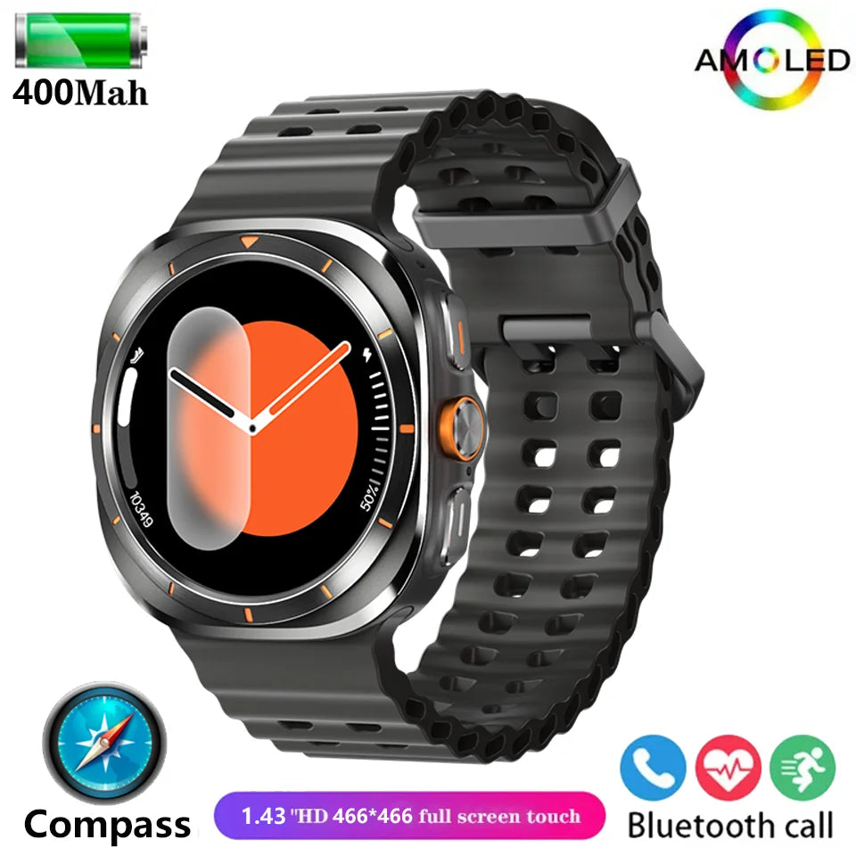 2025 New For Samsun Galaxy 7 Ultra AMOLED Smart Watch Men Blood Glucose Heart Rate Bluetooth Call NFC GPS Tracker Men Smart Watch