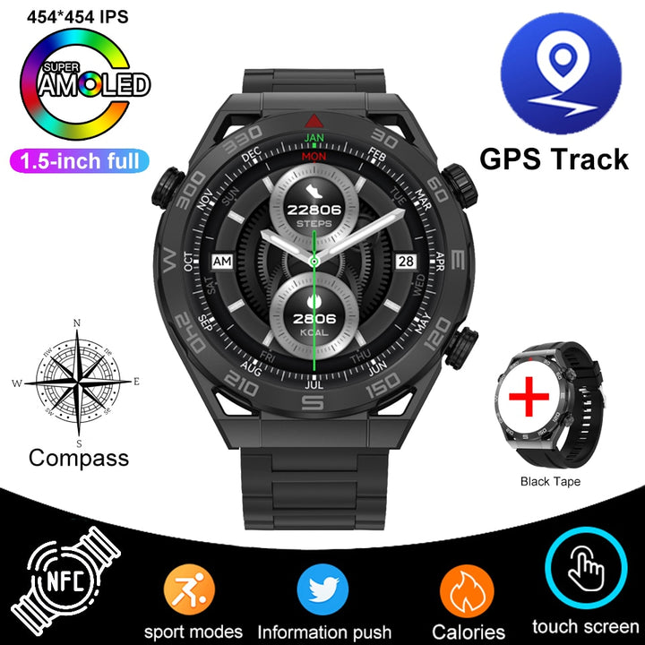 NFC ECG+PPG Bluetooth Call Smartwatch GPS Tracker