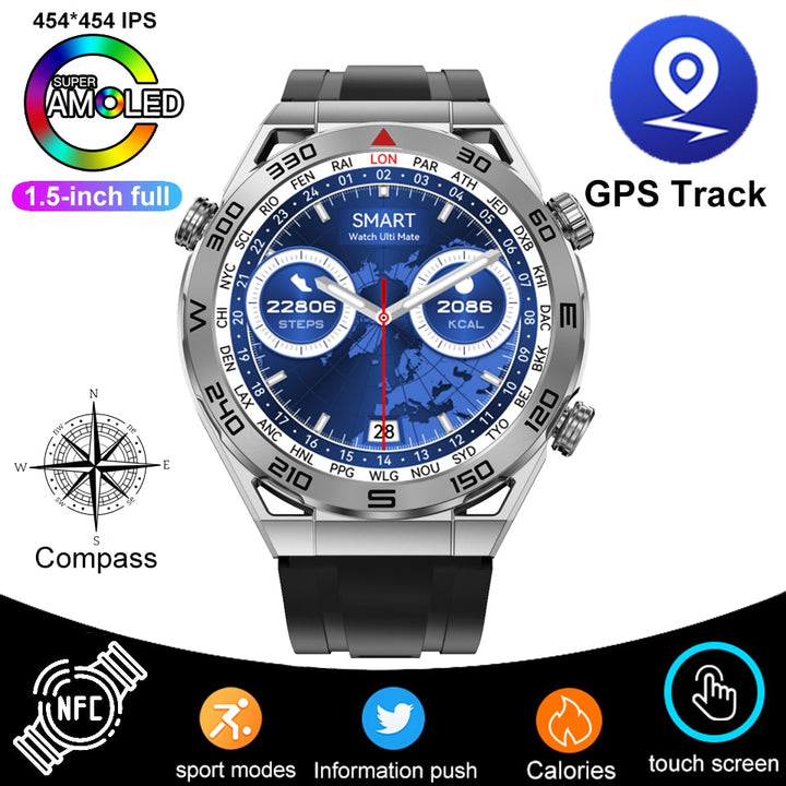 NFC ECG+PPG Bluetooth Call Smartwatch GPS Tracker