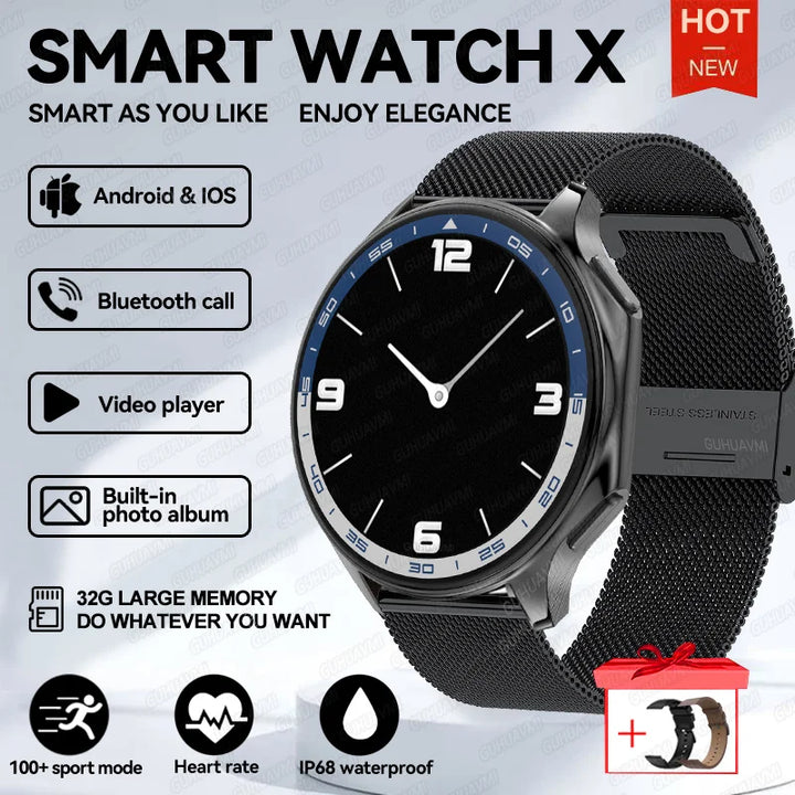 2024 New For OPPO Watch X Smart Watch 4G Memory Music Video Bluetooth Call IP68 Waterproof AMOLED Smartwatch For TWS Earphones ﻿