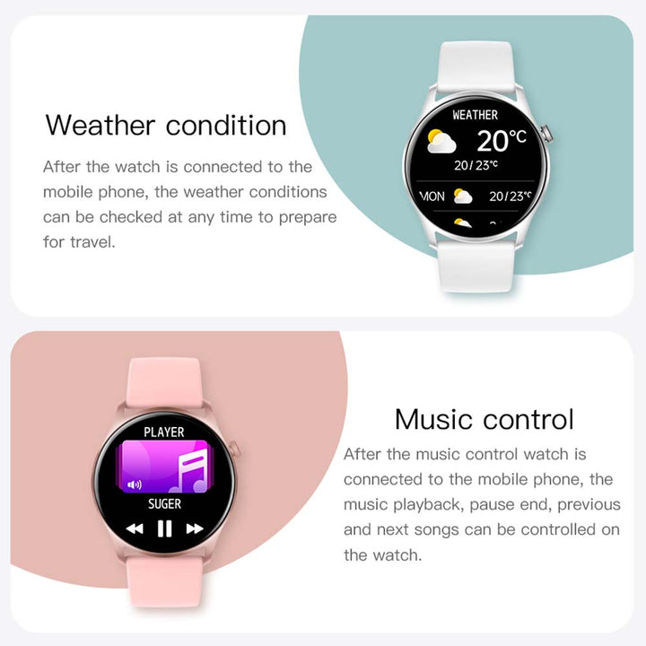 Relógio inteligente feminino SENBONO para Android IOS