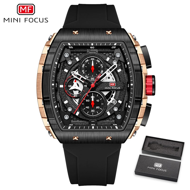 Men's Watches Fashion Sport Quartz Watch For Men Luxury Top Brand Waterproof Wristwatches Black Silicone Strap Relogio Masculino