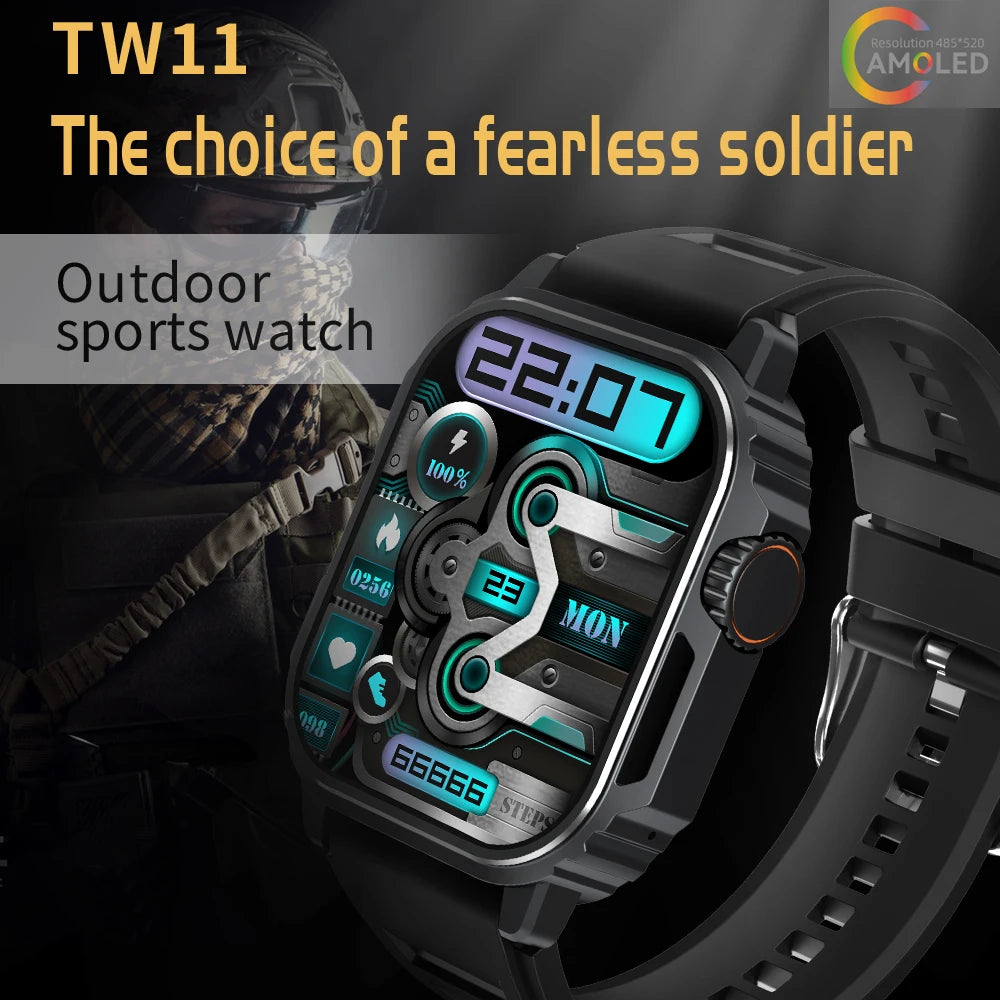 Novo militar ao ar livre relógio inteligente das mulheres dos homens tela amoled bússola siri voz nfc gps esportes pista bluetooth chamada smartwatch 2023