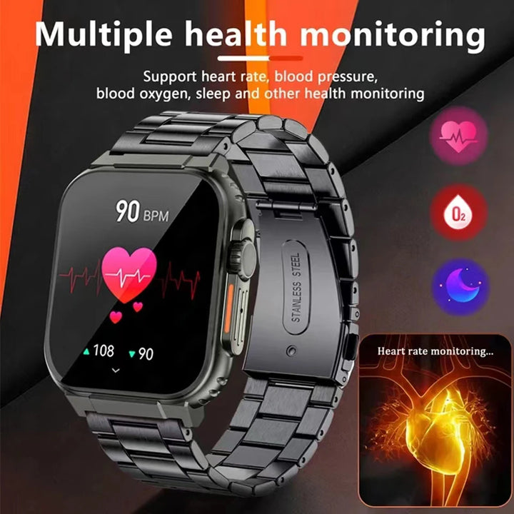 Blood Pressure Oxygen Fitness Watch 5 Atm Waterproof Military SmartWatch