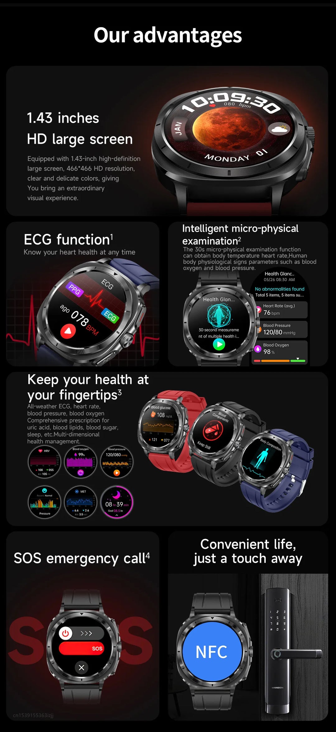 Power Fit® - Smartwatch with AMOLED Display | ECG Monitoring | Health Tracking | Voice Assistant | Outdoor Sports & Fitness Tracker