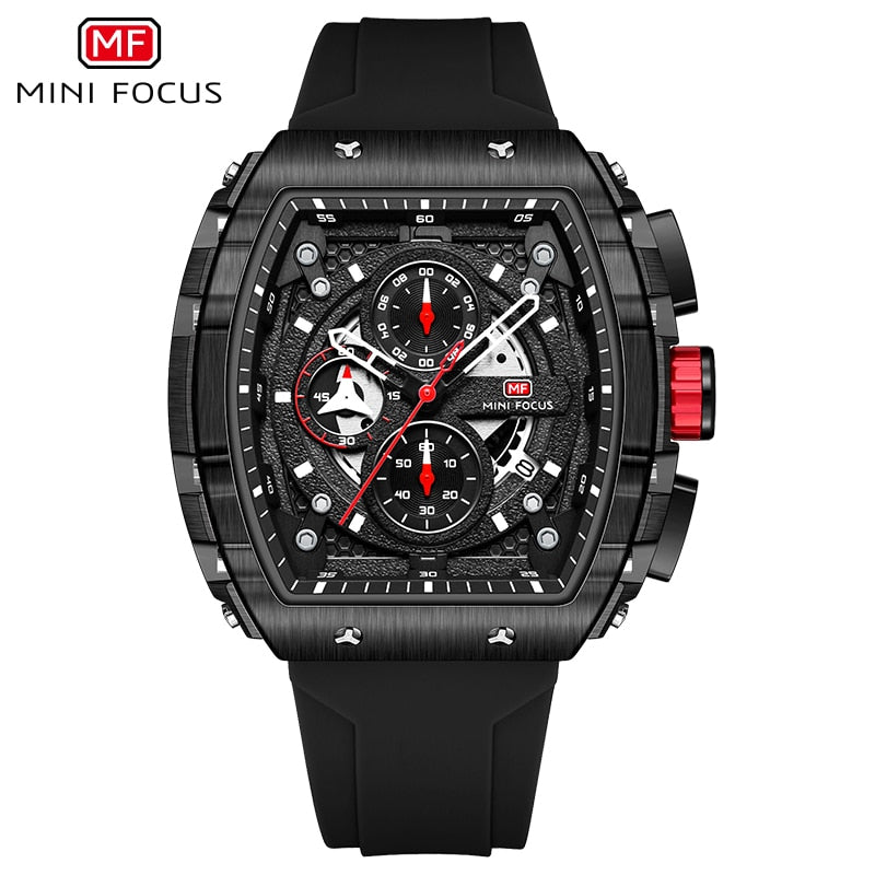 Men's Watches Fashion Sport Quartz Watch For Men Luxury Top Brand Waterproof Wristwatches Black Silicone Strap Relogio Masculino