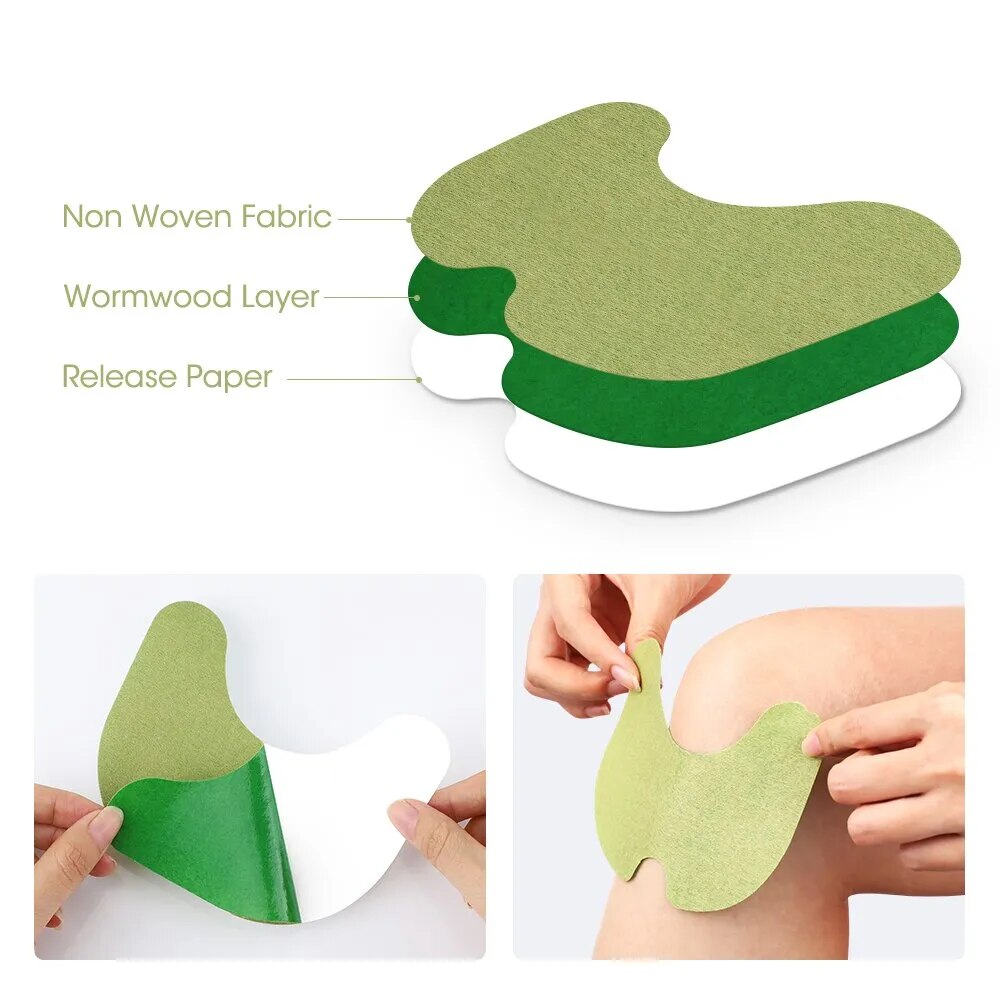 Knee Pain Relief Patches Wormwood Sticker Neck Waist Joint Ache Pads Wormwood Knee Patches for Back Neck Relief Muscle Soreness