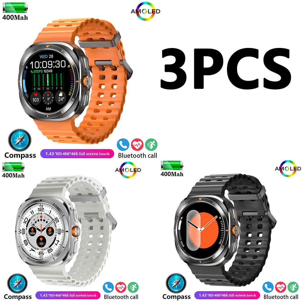 2025 New For Samsun Galaxy 7 Ultra AMOLED Smart Watch Men Blood Glucose Heart Rate Bluetooth Call NFC GPS Tracker Men Smart Watch