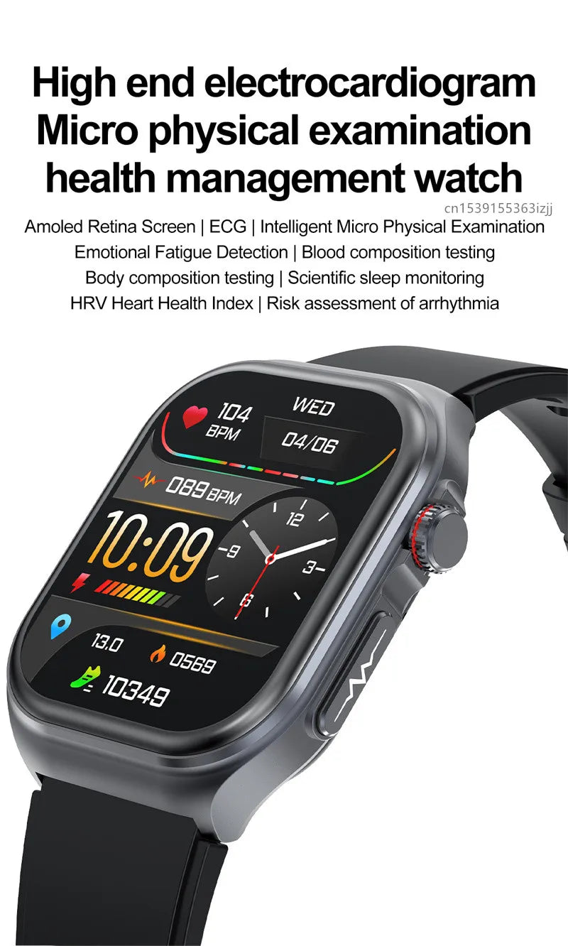 Amoled Screen ECG Monitoring One Click Intelligent Micro Examination Bluetooth Call Smartwatch